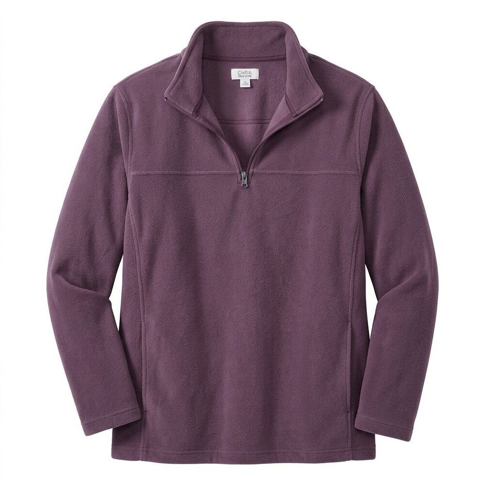 Croft & Barrow Men’s 1/4 Zip Fleece Pullover Sz 2X Big & Tall  Plum NWT